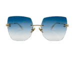 Crystal Square Rimless Sunglasses