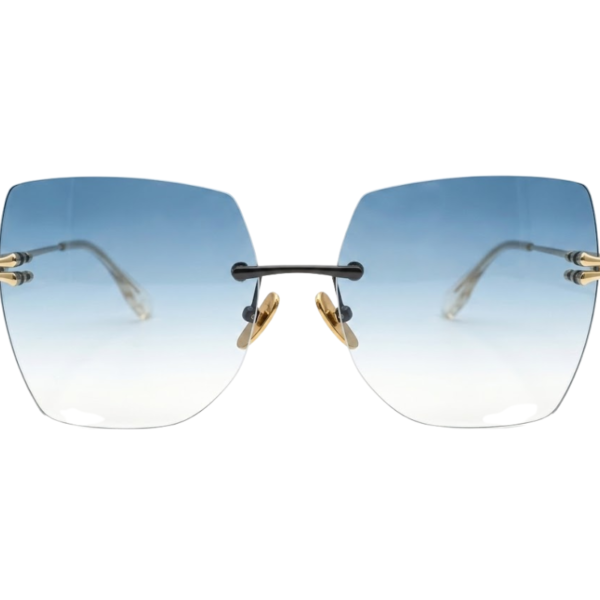 Elegant Rimless Blue Gradient Sunglasses