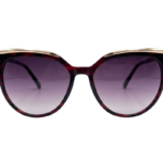 Round Burgundy Gradient Sunglasses