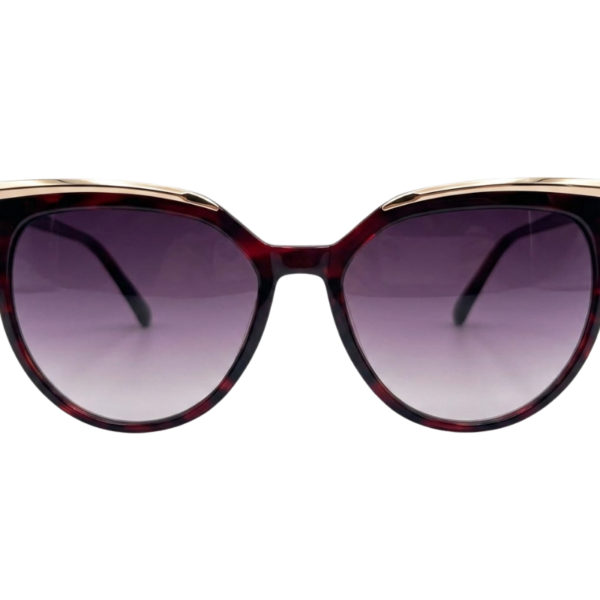 Round Burgundy Gradient Sunglasses