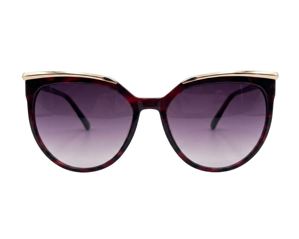 Round Burgundy Gradient Sunglasses Round Burgundy Gradient Sunglasses - Image 1