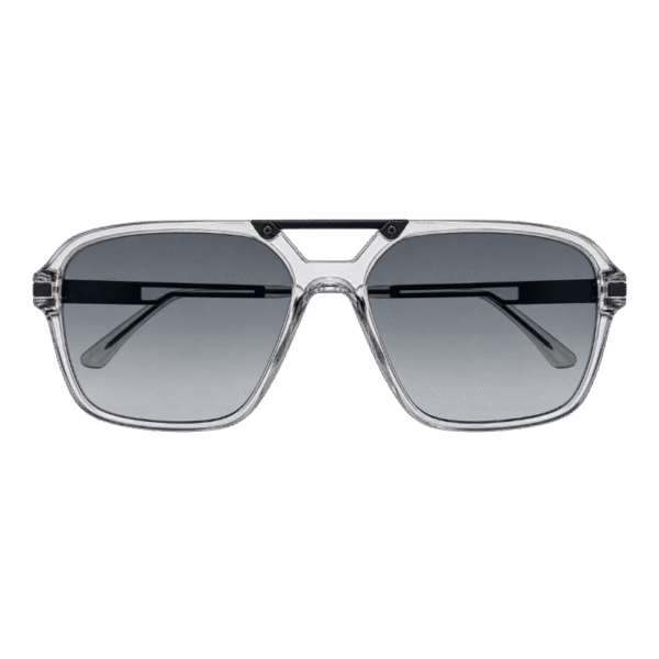 Silver Double-Bridge Aviator Sunglasses